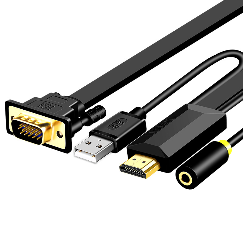 HDMI na VGA adapter s čipom za notebook na VGA monitor, pozlaćeni bakreni konektori, HDMI sučelje, model Z130