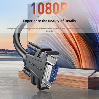 VGA kábel pre PC/monitor/projektor so viacvrstvovým tienením, meď bez oxidu, niklované konektory