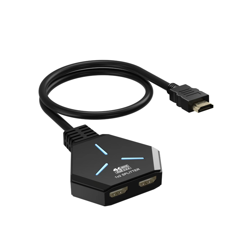 HDMI 1 ieeja, 2 izejas splitteris, 4K60Hz, Plug‑and‑Play, Modeļa HS-002