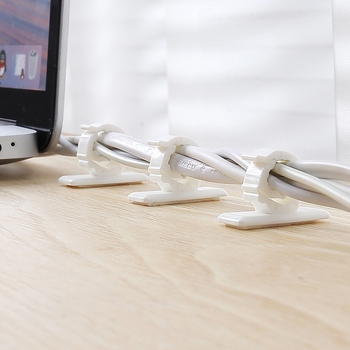 Melbonson - Műanyag vezeték-clip, önragasztó, fúrás nélkül, modern letisztult stílus, ideális íróasztalhoz, hálószobába és nappaliba