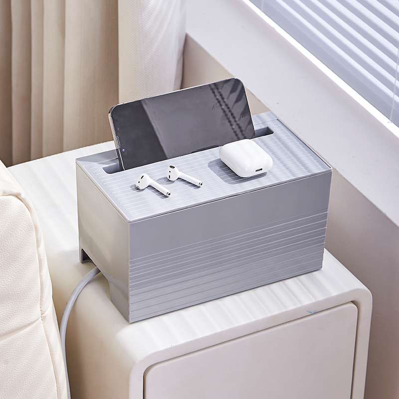 Ranye Cutie pentru organizarea cablurilor pentru prize și cabluri de date — plastic, stil japonez, organizator de birou