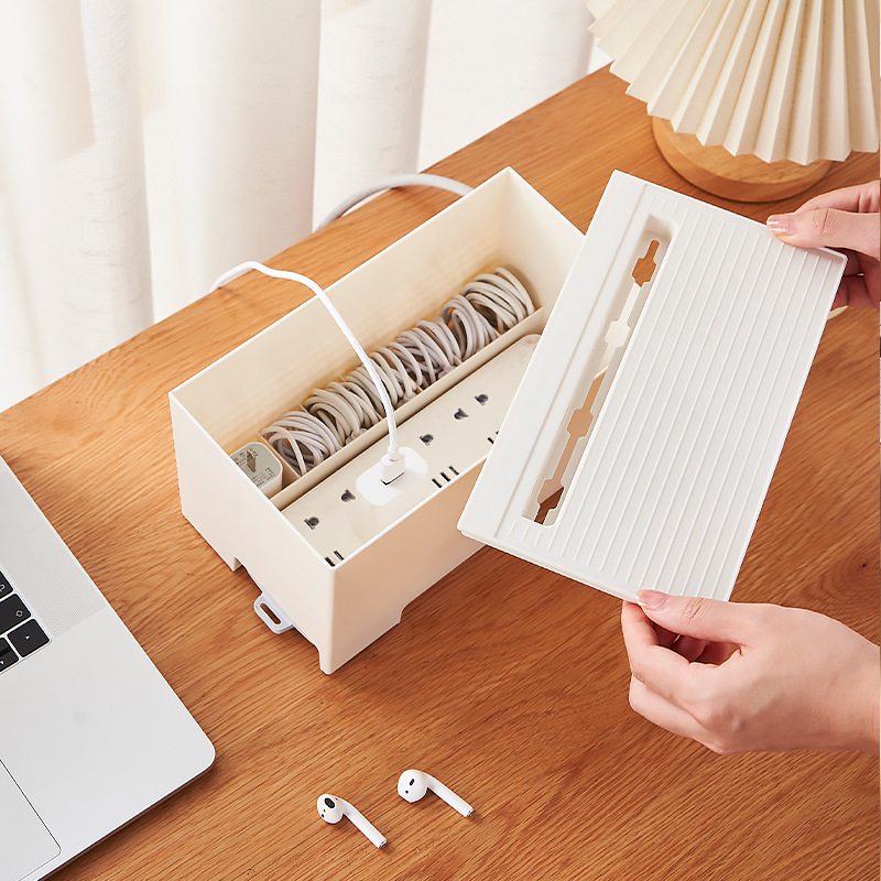 Ranye Cutie pentru organizarea cablurilor pentru prize și cabluri de date — plastic, stil japonez, organizator de birou
