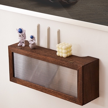 Cutie de organizare a cablurilor cu montare pe perete și poliță de depozitare pentru router WiFi și decodor