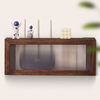Cutie de organizare a cablurilor cu montare pe perete și poliță de depozitare pentru router WiFi și decodor