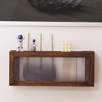 Cutie de organizare a cablurilor cu montare pe perete și poliță de depozitare pentru router WiFi și decodor