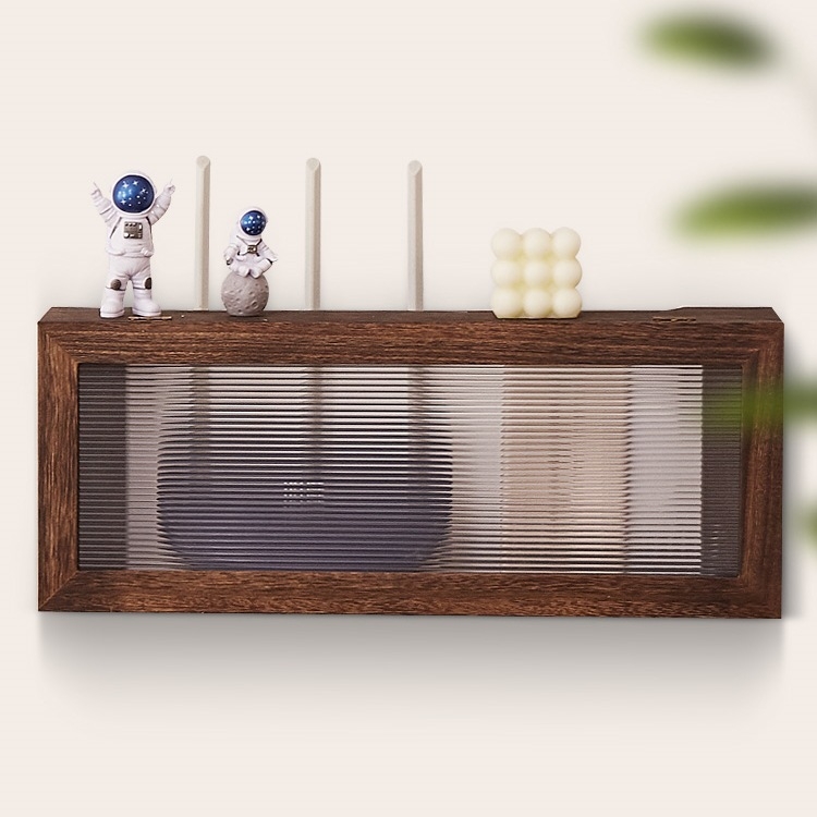 Cutie de organizare a cablurilor cu montare pe perete și poliță de depozitare pentru router WiFi și decodor