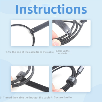 Essager Traka za upravljanje kabelima, najlon, ljepilo tip navijanja, jednostavan stil, za slušalice, kabeli za podatke i napajanje