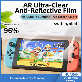 Nintendo Switch AR pretatspīduma aizsargplēve ekrānam — HD skaidrība, pret pirkstu nospiedumiem, PET plēve