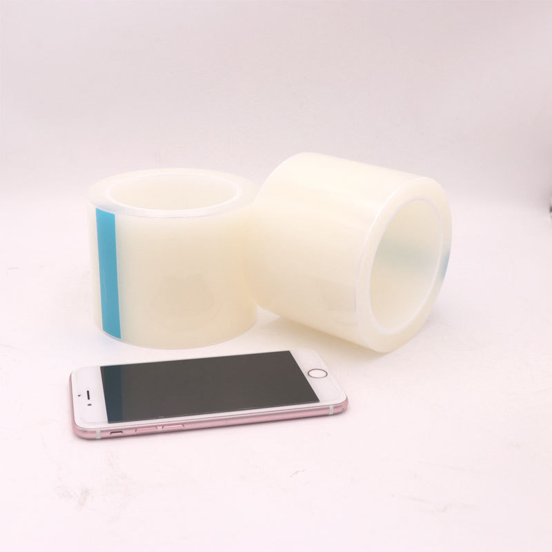 PE dulkių šalinimo plėvelė telefonams ir kompiuteriams – skaidri ekrano valymo plėvelė su akriliniu klijais, 0,06 mm, aukštas skaidrumas, guminis branduolys