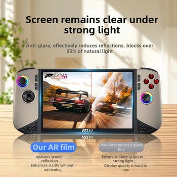 MSI Claw8 AI+ AR pretatspiedumu plēve – 0,17 mm, 95% caurlaidība, pilns pārklājums, pret pirkstu nospiedumiem, skaidrs attēls