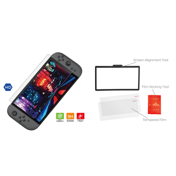 Switch2 ekrāna aizsargs no temperētā stikla, 2 gab., pret pirkstu nospiedumiem, iekļauts tīrīšanas maisiņš