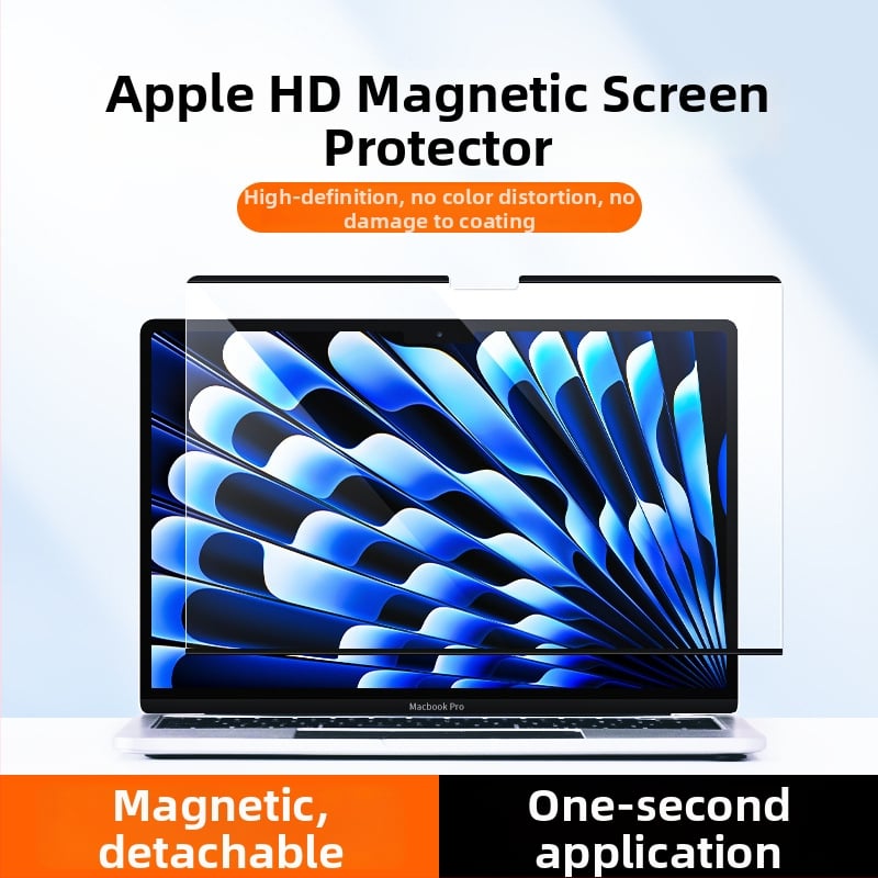 Mágneses képernyővédő MacBook Pro sorozathoz, háromréteg PET, bevonat, német anyagok, tömeg 0.2