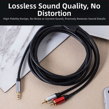 Feinier FL12 3,5 мм към двойни RCA аудио кабел със златно покритие за цифрови устройства