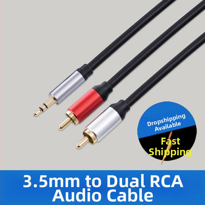 Feinier FL12 3,5 мм към двойни RCA аудио кабел със златно покритие за цифрови устройства