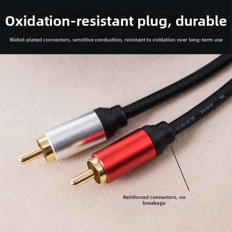Feinier FL12 3,5 мм към двойни RCA аудио кабел със златно покритие за цифрови устройства