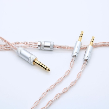 Cablu de upgrade audio pentru căști, 8 nuclee din cupru placat cu argint, 3,5 mm dublu, compatibil HD650