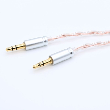 Cablu de upgrade audio pentru căști, 8 nuclee din cupru placat cu argint, 3,5 mm dublu, compatibil HD650