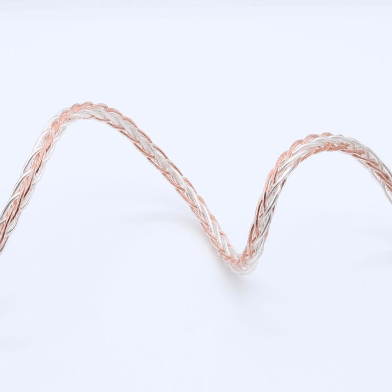 Cablu de upgrade audio pentru căști, 8 nuclee din cupru placat cu argint, 3,5 mm dublu, compatibil HD650