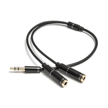 Cablu splitter audio 3,5 mm, 1 la 2, cu nucleu de cupru placat cu aur, pentru PC desktop și căști
