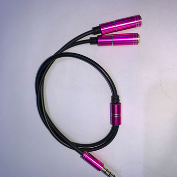 Cablu splitter audio 3,5 mm, 1 la 2, cu nucleu de cupru placat cu aur, pentru PC desktop și căști