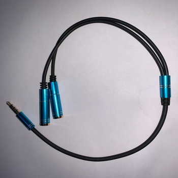 Cablu splitter audio 3,5 mm, 1 la 2, cu nucleu de cupru placat cu aur, pentru PC desktop și căști