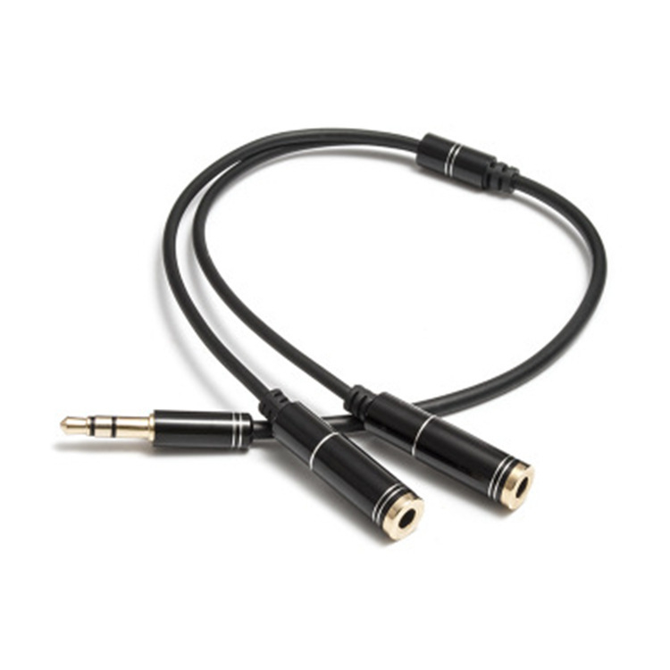 Cablu splitter audio 3,5 mm, 1 la 2, cu nucleu de cupru placat cu aur, pentru PC desktop și căști