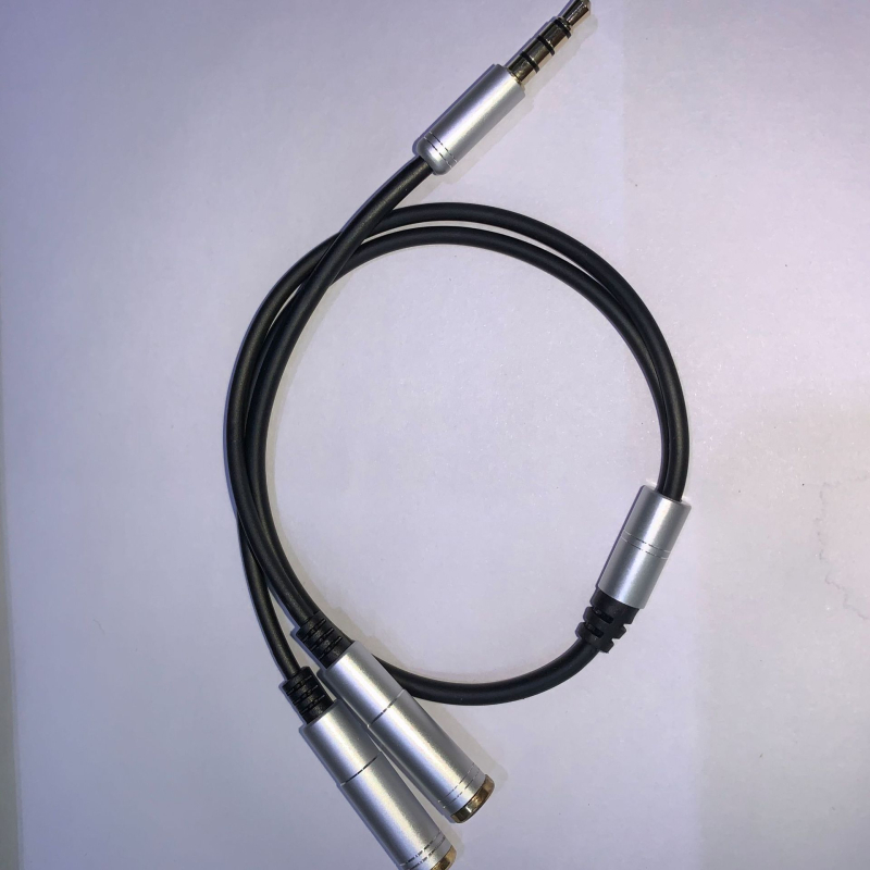 Cablu splitter audio 3,5 mm, 1 la 2, cu nucleu de cupru placat cu aur, pentru PC desktop și căști