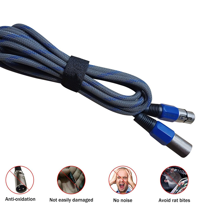 Izbalansirani XLR kabel za mikrofon, muški–ženski, model KL004pvc-3M, bakreno jezgro s tinom, OFC vodiči, ISO 9001 certificirano