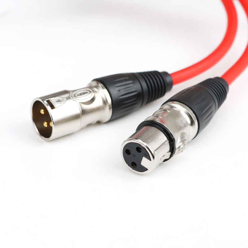 XLR muški–ženski produžni audio kabel za mikrofon, niklani premaz, OFC bakreno jezgro, RoHS, težina 60 g