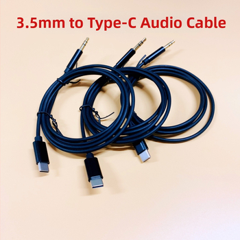 AUX kábel Type-C na 3,5 mm pre automobilový zvuk a subwoofer, strieborné povlakovanie, oceľové jadro, zliatinový vodič, hmotnosť 0,2