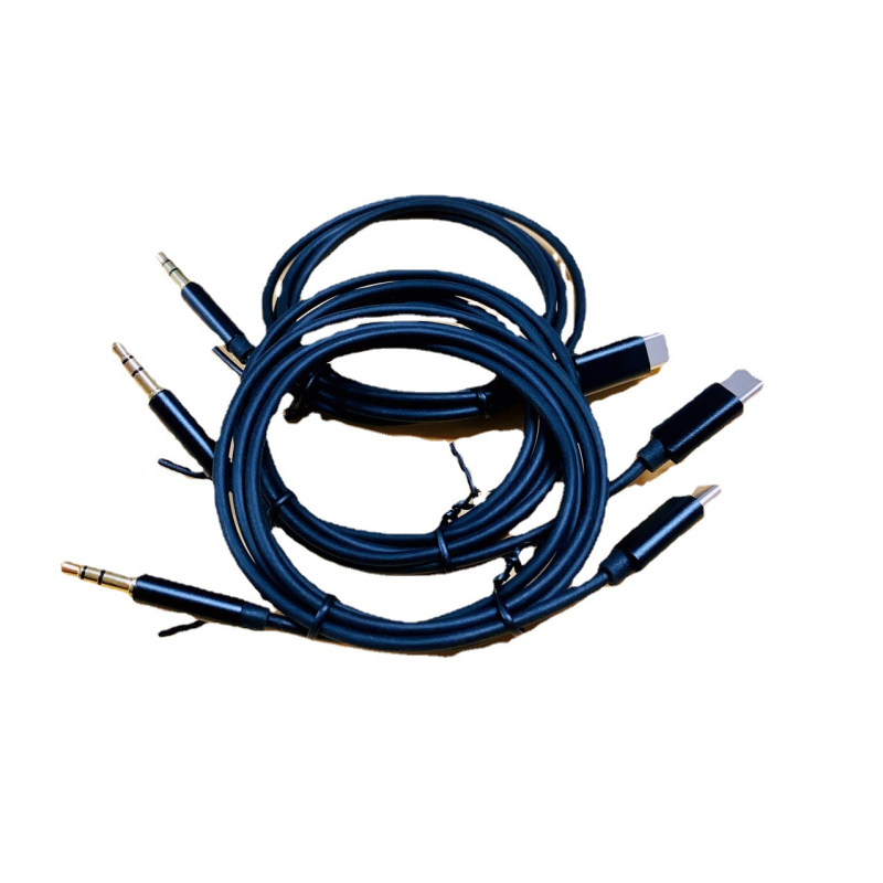 Cablu AUX Type-C către 3,5 mm pentru sunet auto și subwoofer, placat cu argint, miez din oțel, conductor din aliaj, greutate 0,2