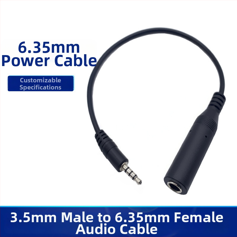 6,5 mm sieviešu uz 3,5 mm vīriešu audio adaptera kabelis priekš skaņas un attēla, PVC korpuss, ROHS sertifikāts