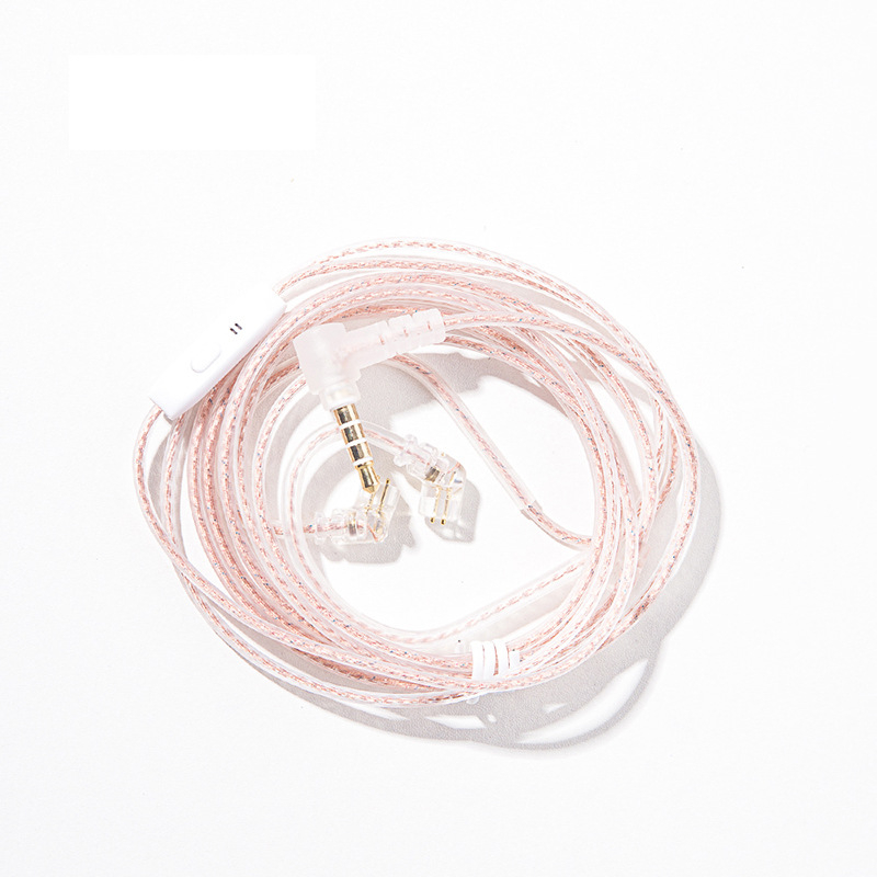 Kabel za nadogradnju slušalica s dvostrukim paralelnim dizajnom, bakar bez oksidacije, bakrena žica s postojim srebra, ugrađen mikrofon, kompatibilan s KZ QKZ TRN CVJ