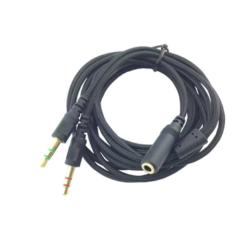 2-u-1 audio kabel za Razer over-ear slušalice — vodiči sa srebrnim premazom, jezgro od tinirane bakrene žice, bakreni vodič bez kisika, računalni adapter kabel za digitalne uređaje