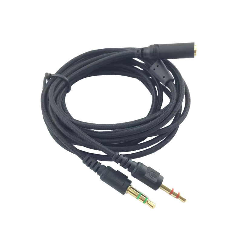 2-u-1 audio kabel za Razer over-ear slušalice — vodiči sa srebrnim premazom, jezgro od tinirane bakrene žice, bakreni vodič bez kisika, računalni adapter kabel za digitalne uređaje