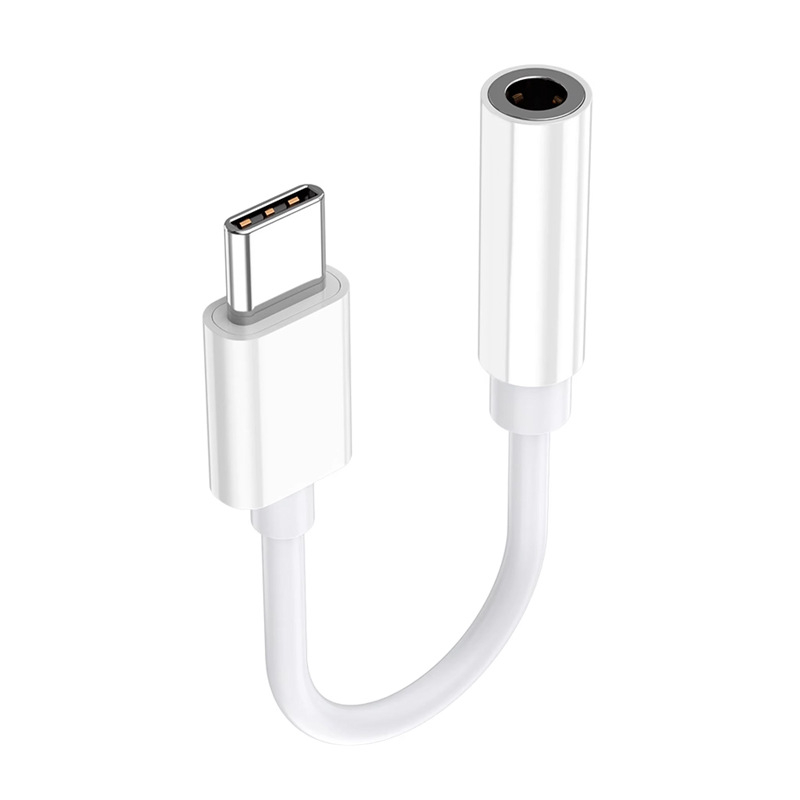 Baitong Type-C audio adapter za 3,5 mm, žičani kabel s bakrenim jezgrom, najlonska vlakna, srebrna prevlaka