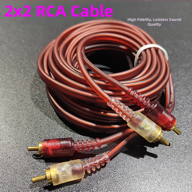 Koaksijalni audio kabel 2-u-2 s 2RCA konektorima, bakreno jezgro od čistog bakra, bakreni vodiči, težina 0,5 kg