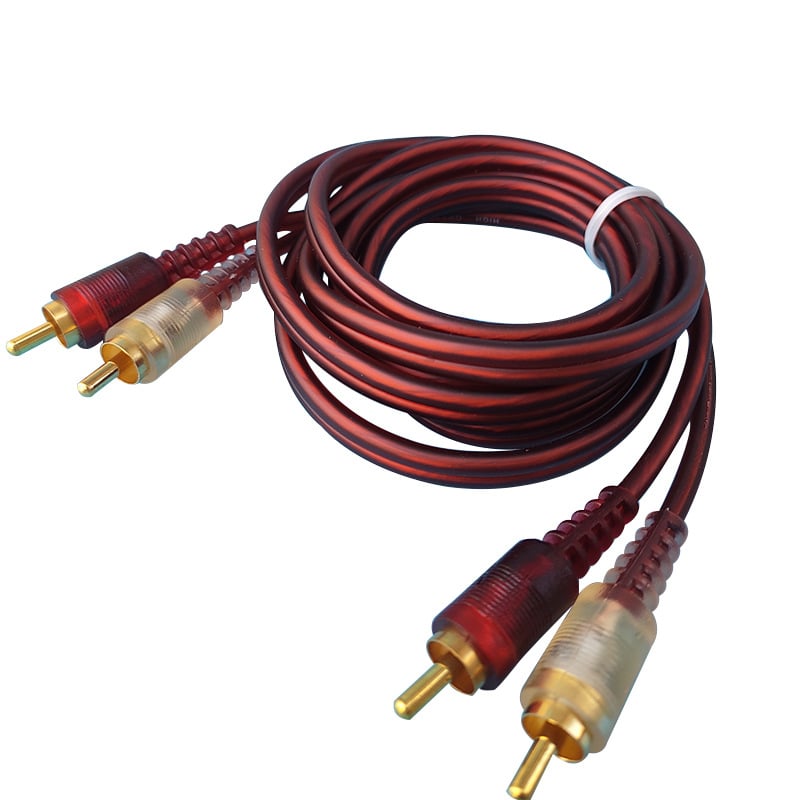 Koaksijalni audio kabel 2-u-2 s 2RCA konektorima, bakreno jezgro od čistog bakra, bakreni vodiči, težina 0,5 kg