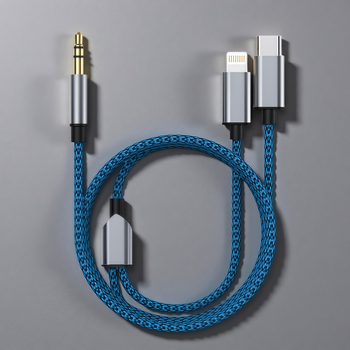Kabel za zvučnik, 2-u-1 3,5 mm na Type-C, zlatni konektori, cinkano bakreno jezgro, bakreni vodiči
