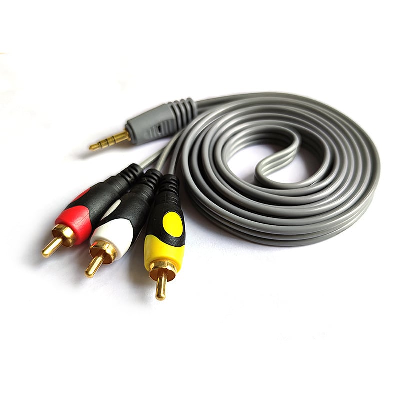AV kabel 3,5 mm na 3RCA za TV, bakreno jezgro, zlatni premaz, 1 na 3 priključke