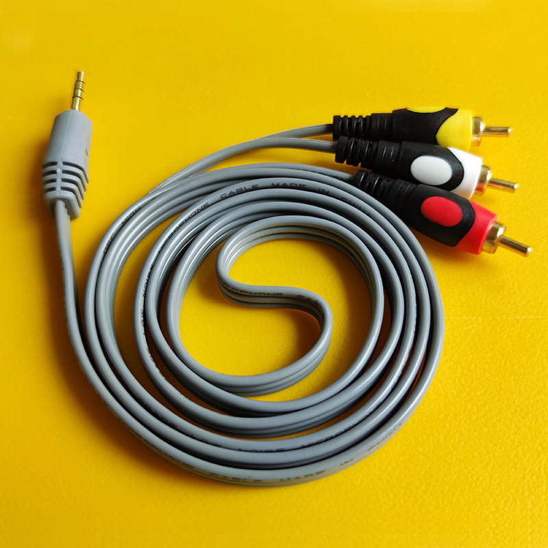 AV kabel 3,5 mm na 3RCA za TV, bakreno jezgro, zlatni premaz, 1 na 3 priključke