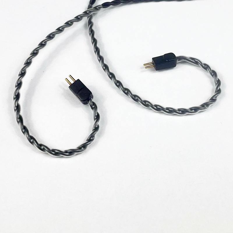 Kabel za nadogradnju za slušalice Shure MMCX IE40/IE80, 4-žilni crni bezoksidni bakreni uvijeni kabel