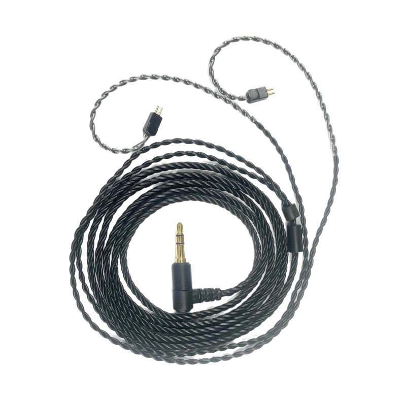 Kabel za nadogradnju za slušalice Shure MMCX IE40/IE80, 4-žilni crni bezoksidni bakreni uvijeni kabel