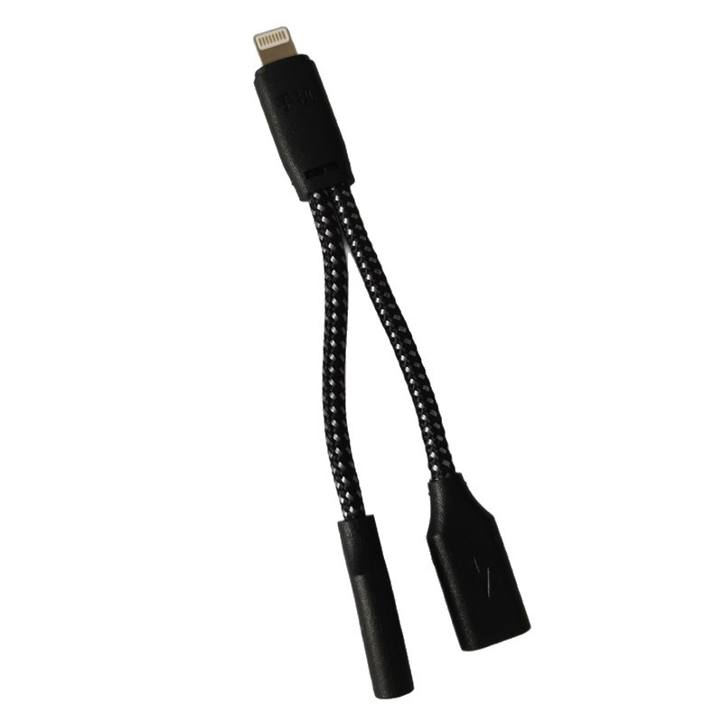 2-u-1 OTG audio adapter kabel za lavalier mikrofon i slušalice, kompatibilan s Type-C uređajima (jezgro od najlona, bakreni vodič, ROHS)