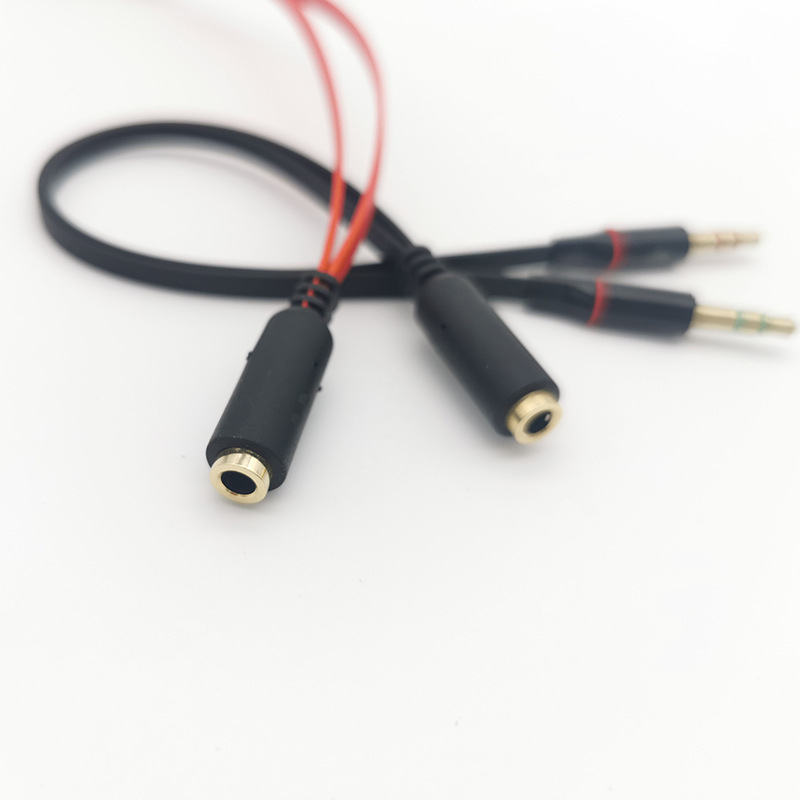 LEXUN cablu audio plat 2-în-1 pentru notebookuri și desktopuri – adaptor pentru căști/mikrofon, placat cu aur, miez de cupru