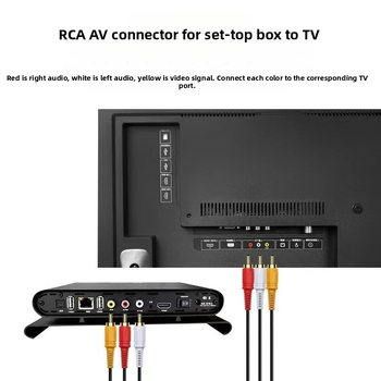 Cablu AV 3 RCA la 3 RCA pentru audio/video, DVD, set-top box și televizor vechi