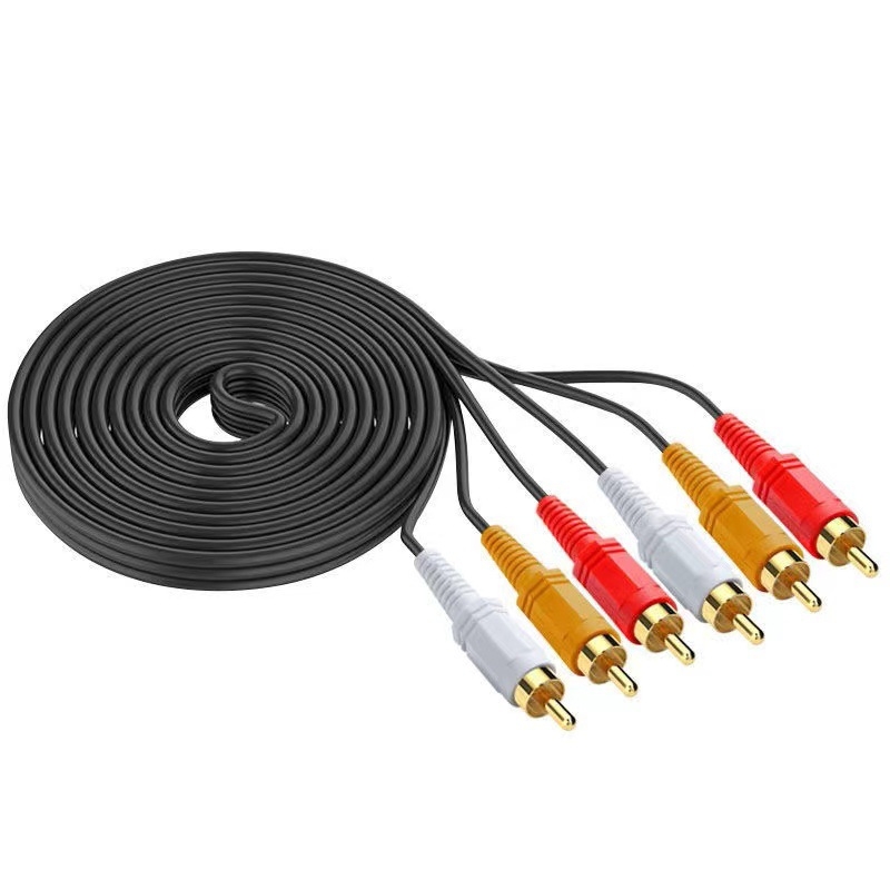 Cablu AV 3 RCA la 3 RCA pentru audio/video, DVD, set-top box și televizor vechi