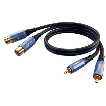 Choseal/Akihabara QS3528 Cablu audio RCA cu conectori Dual-Lotus la RCA feminin, placare aurie, cupru fără oxigen, model QS3528