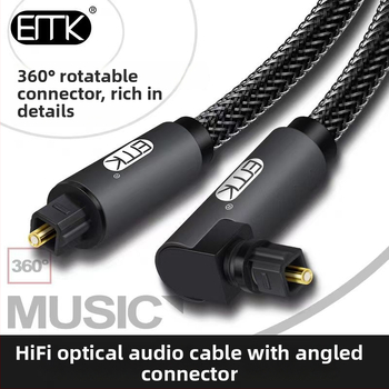 EMK LS/9 Cablu pentru difuzoare din fibră optică, cu contacte placate cu aur, ROHS certificat, pentru dispozitive digitale