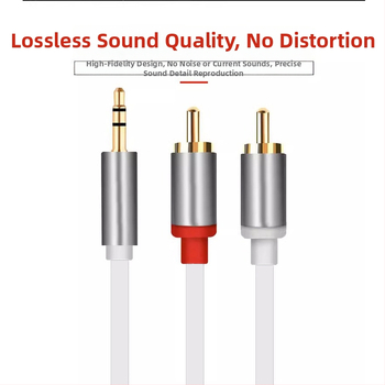 Cablu splitter audio 3,5 mm către RCA dual, placare aurie, cupru OFC, PET miez, certificare UL